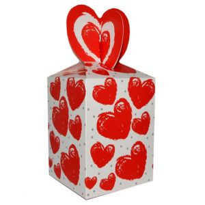 Коробка подарочная Сердечки-1 (9х9х12см)