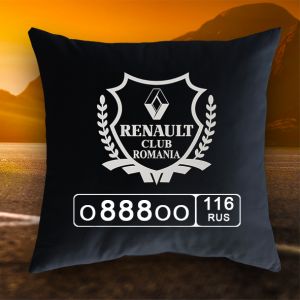 Подушка с гос. номером и логотипом Renault