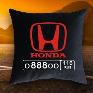 Подушка с гос. номером и логотипом Honda
