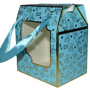 Коробка для кружки Голубая с окном