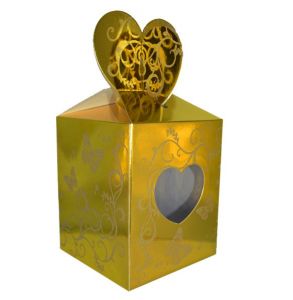 Коробка для кружки с вырезом "Сердце" ЗОЛОТО