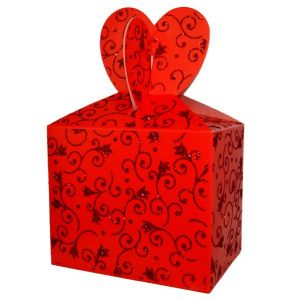 Подарочная коробка для кружки с блестками Красная