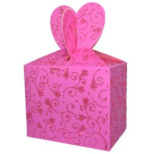 Подарочная коробка для кружки с блестками Розовая