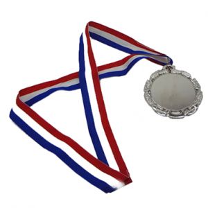 Медаль D=65мм (вкладыш d=50мм) , лента триколор, серебро