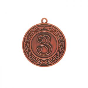 Медаль призовая "3 место", бронза, D-4см (41599)