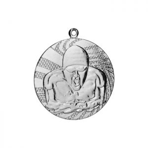 Медаль тематическая "Плавание", серебро, D-4см (41486)