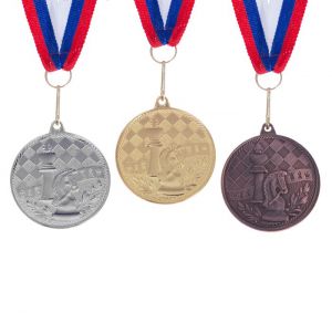 Медаль тематическая 175 "Шахматы" серебро