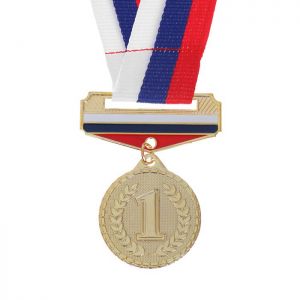 Медаль призовая с колодкой триколор 156 "1 место"