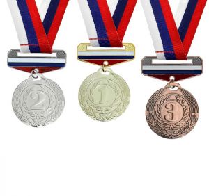 Медаль призовая с колодкой триколор 154 "2 место"