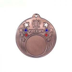 Медаль призовая "бронза", под нанесение, триколор, D-5см (41402)