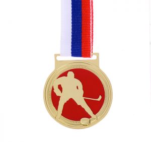 Медаль тематическая 126 "Хоккей", диам. 4,5 см