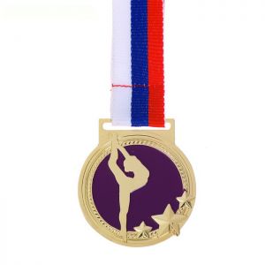 Медаль тематическая 126 "Гимнастика", диам. 4,5 см