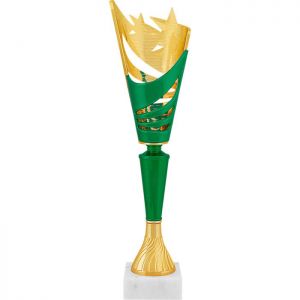 Кубок «Джулс» h=35 см, цвет зелёно-золотой