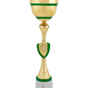 Кубок «Лудо» h=45 см, d=14 см, чаша металл, цвет зелёно-золотой
